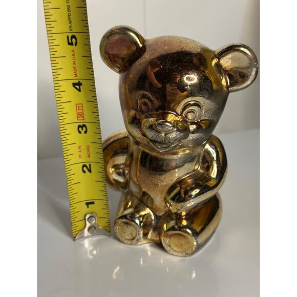 VTG 90s Selandia Brass Teddy Bear Figurine 5" MCM Retro Coin Bank Decor - Picture 7 of 7